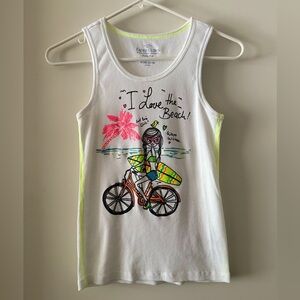 Girls Faded Glory Ribbed Glitter Beach Tank